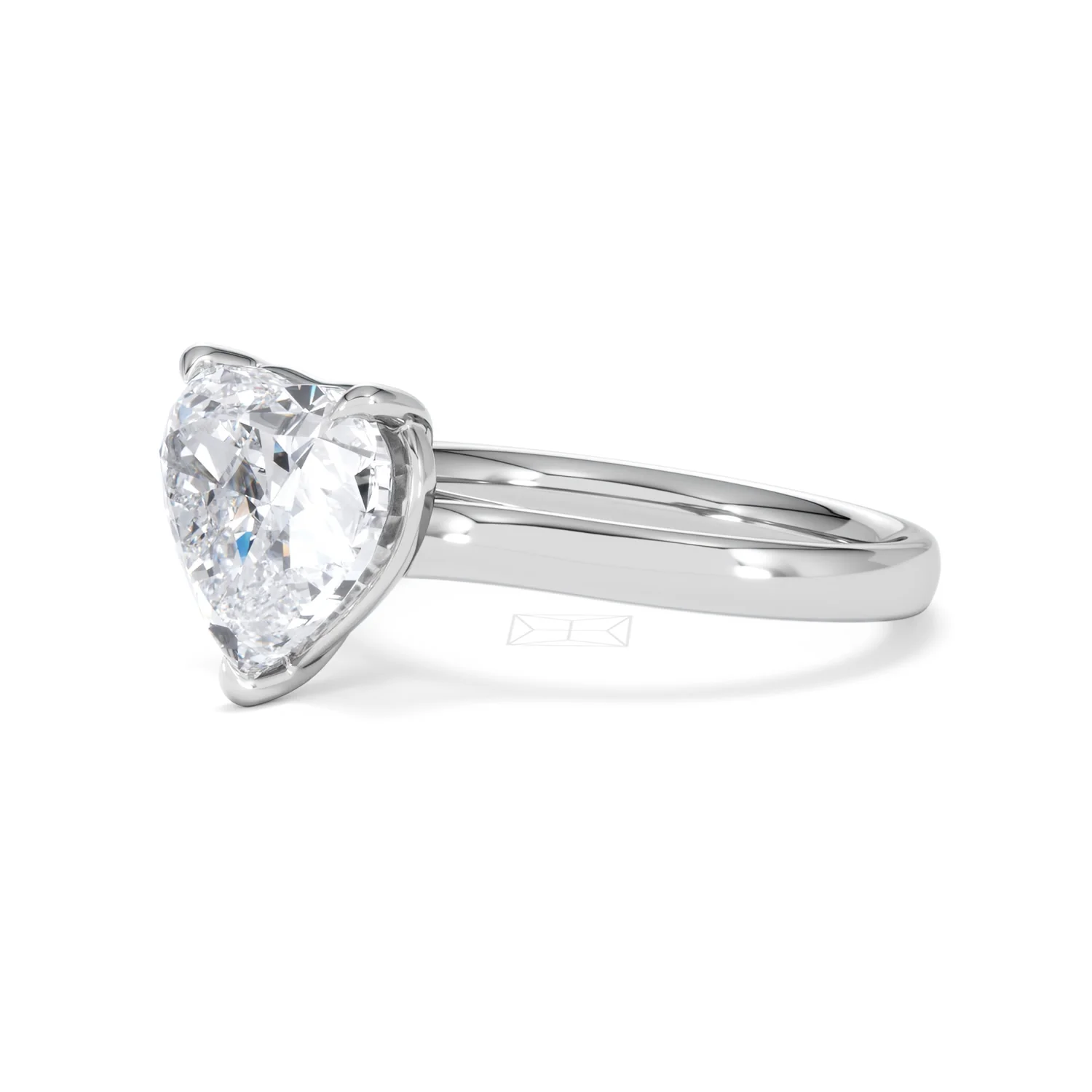 Amora Heart 3.00ct Lab Diamond Engagement Ring G/VS Set in Platinum - Image 77