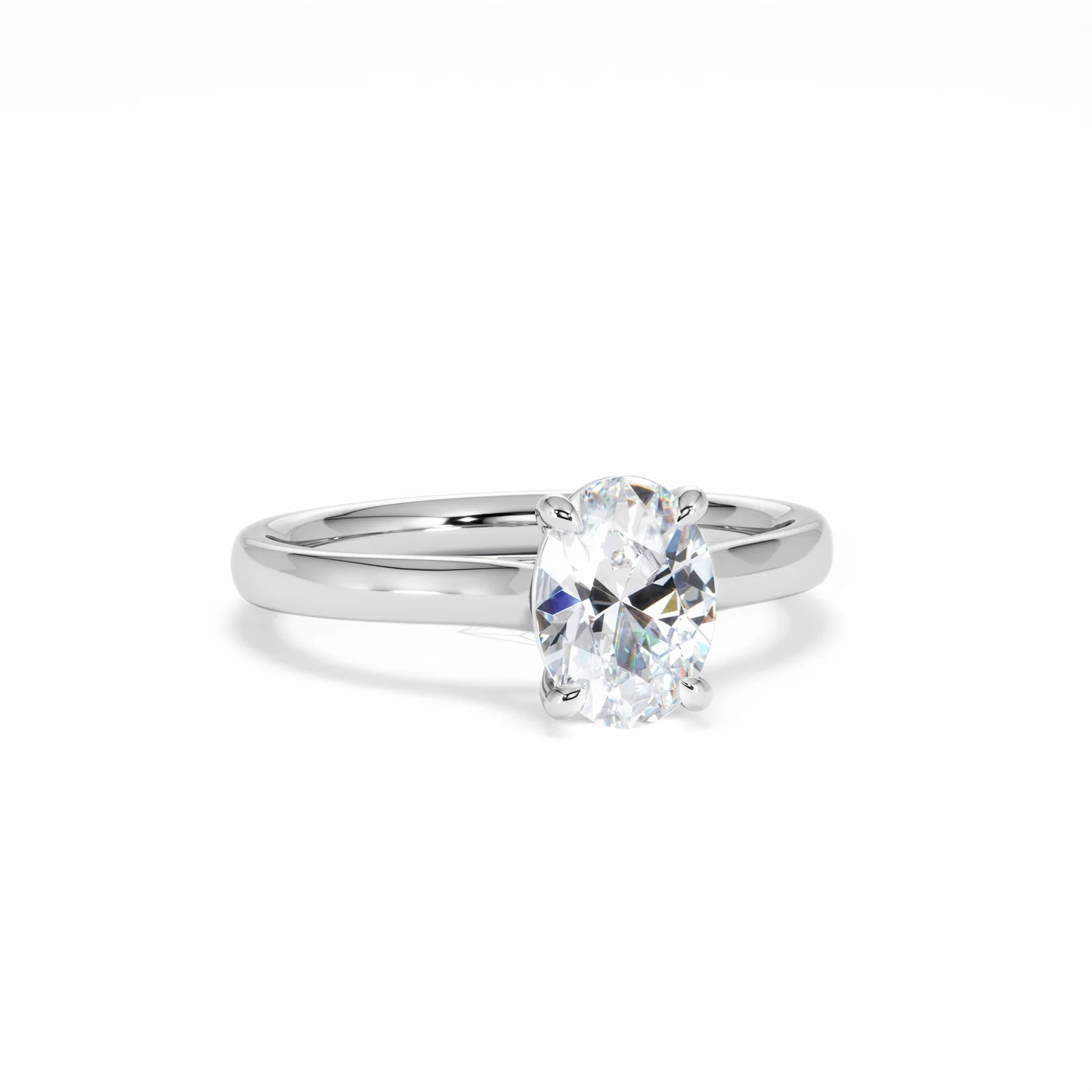 Amora Oval 1.00ct Lab Diamond Engagement Ring F/VS1 Set in 18K White Gold - Image 13