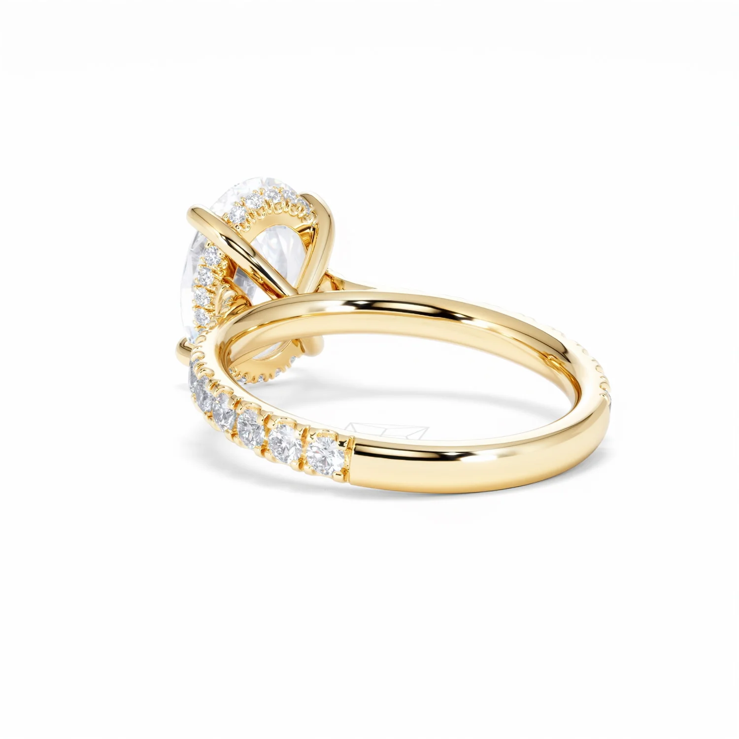 Amora Oval 3.00ct Hidden Halo Lab Diamond Engagement Ring With Side Stones Set in 18K Gold - Image 57