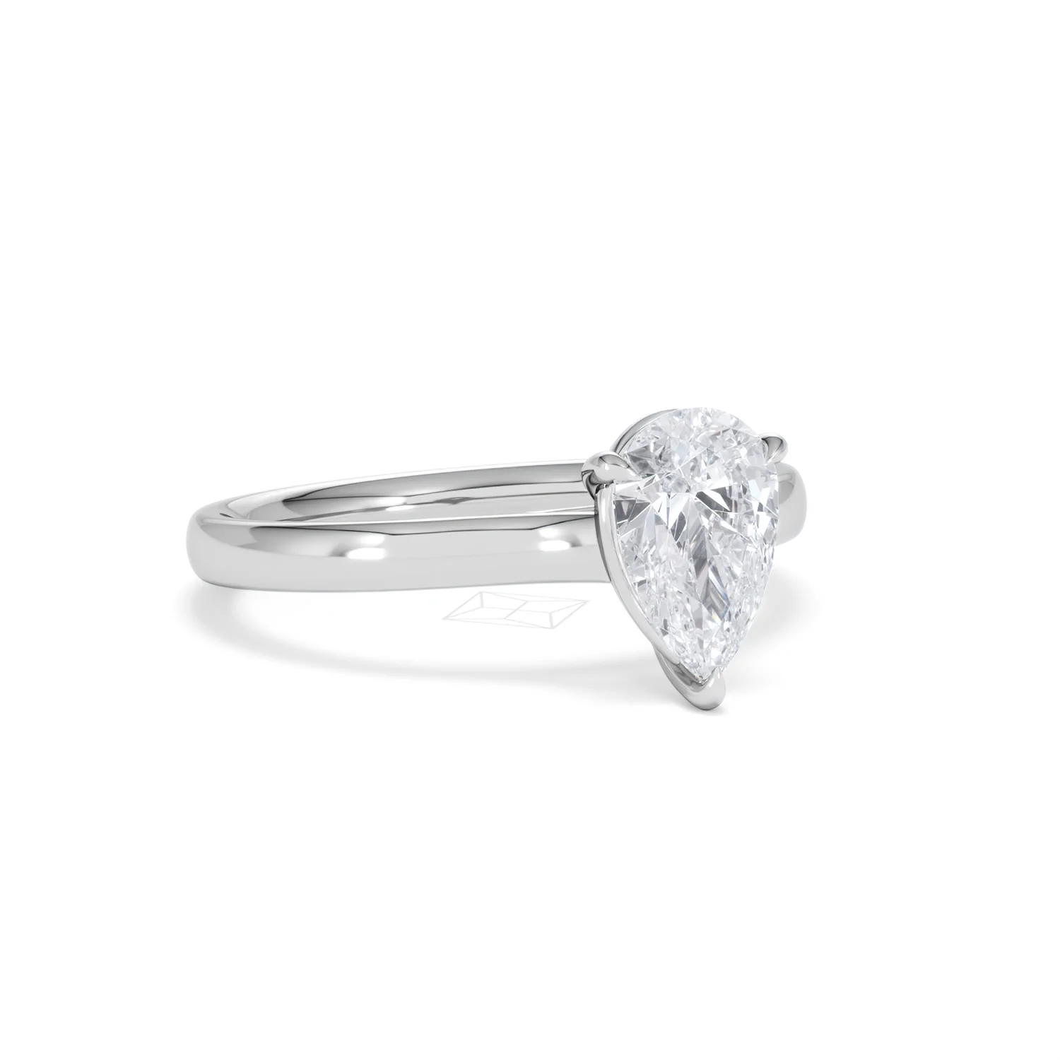 Amora Pear 1.00ct Lab Diamond Engagement Ring F/VS Set in Platinum - Image 14