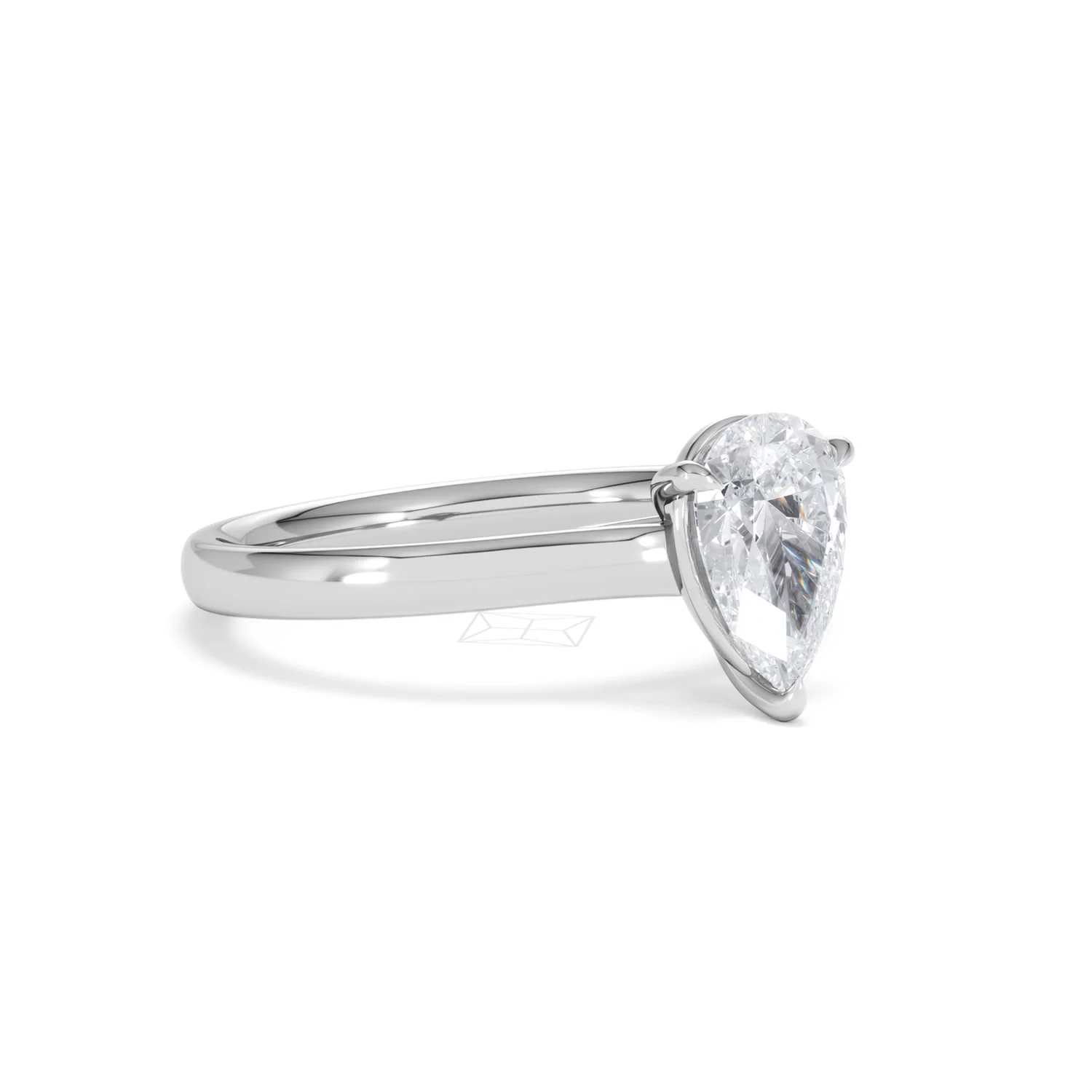 Amora Pear 1.00ct Lab Diamond Engagement Ring F/VS Set in Platinum - Image 16