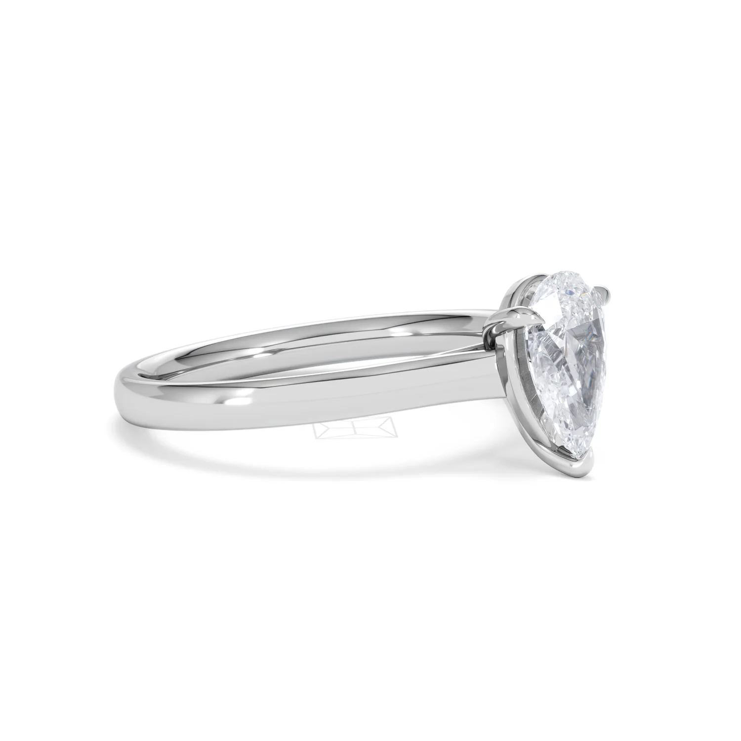 Amora Pear 1.00ct Lab Diamond Engagement Ring F/VS Set in Platinum - Image 19