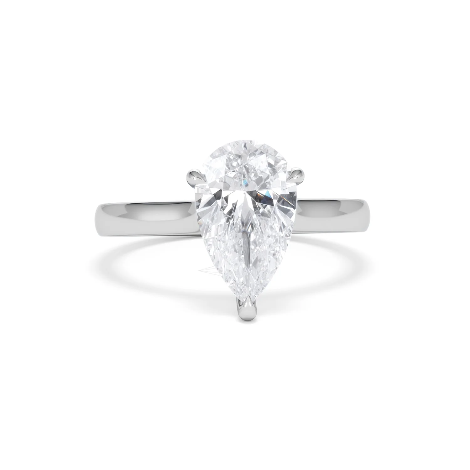 Amora Pear 2.00ct Lab Diamond Engagement Ring F/VS Set in 18K White Gold - Image 9