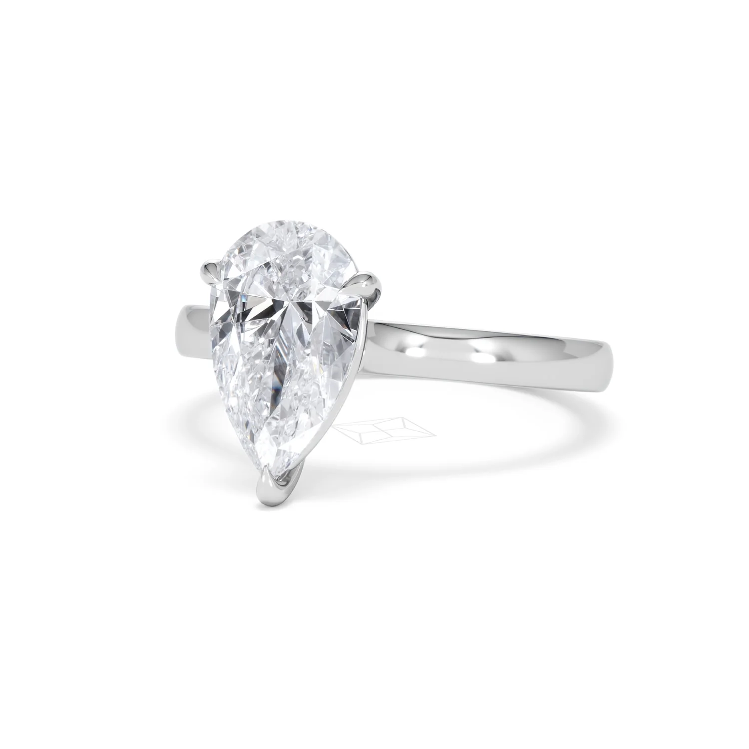 Amora Pear 2.00ct Lab Diamond Engagement Ring F/VS Set in Platinum - Image 83