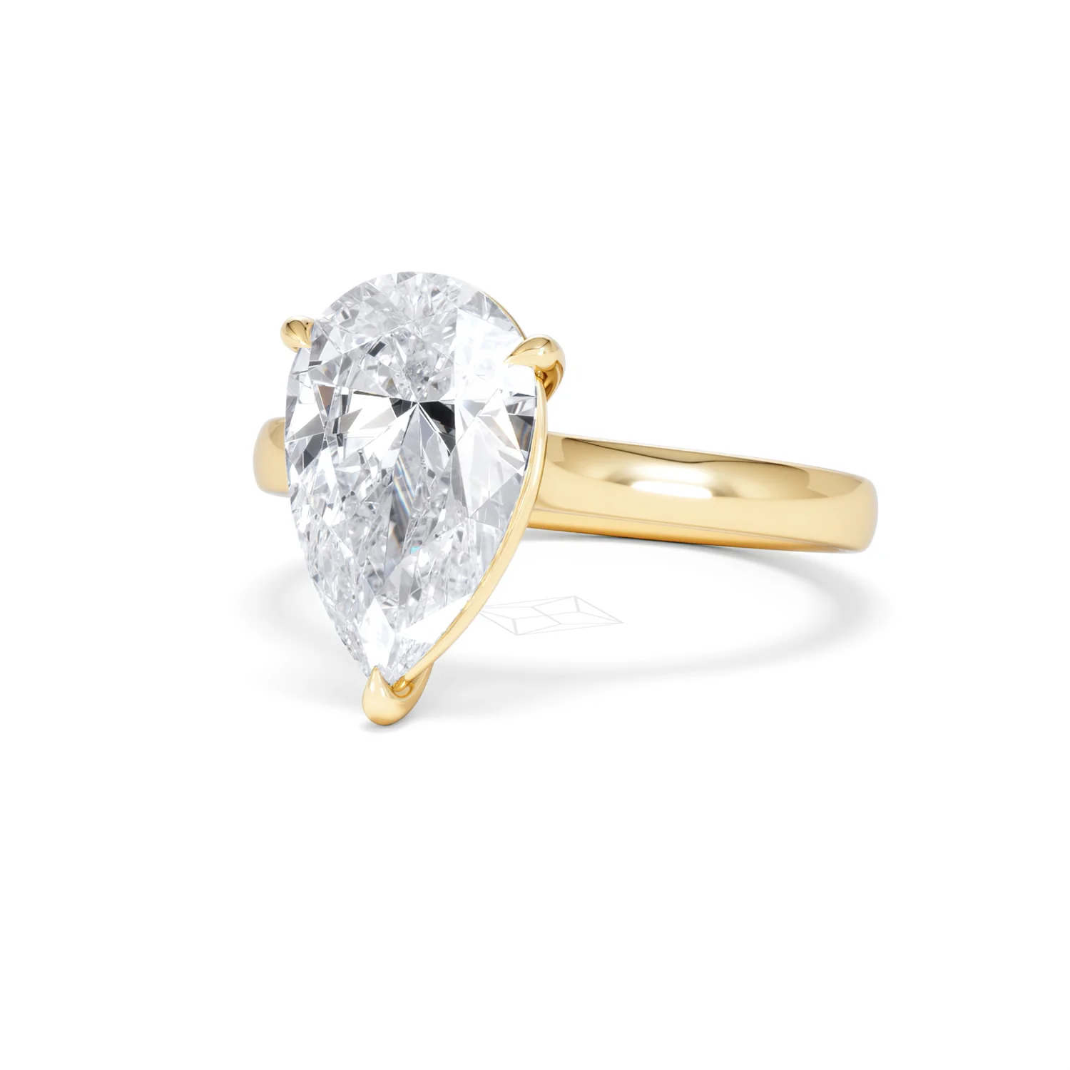 Amora Pear 3.00ct Lab Diamond Engagement Ring G/VS Set in 18K Gold - Image 83