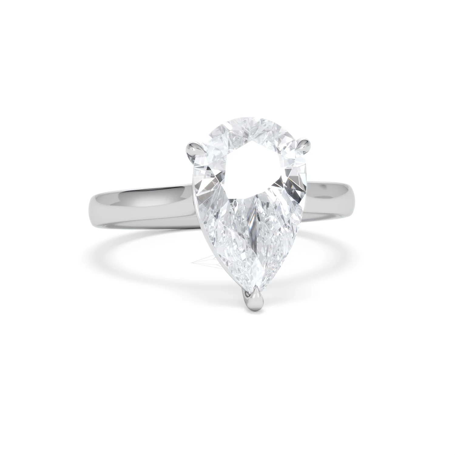 Amora Pear 3.00ct Lab Diamond Engagement Ring G/VS Set in Platinum - Image 10