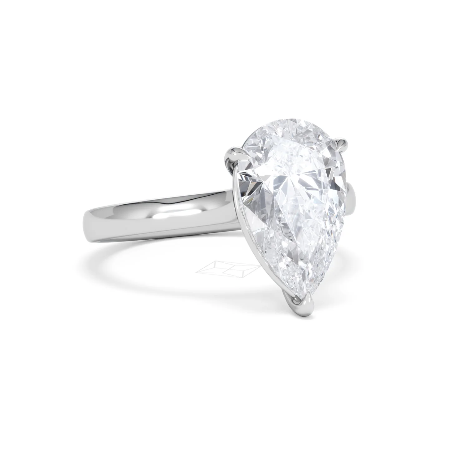Amora Pear 3.00ct Lab Diamond Engagement Ring G/VS Set in Platinum - Image 13