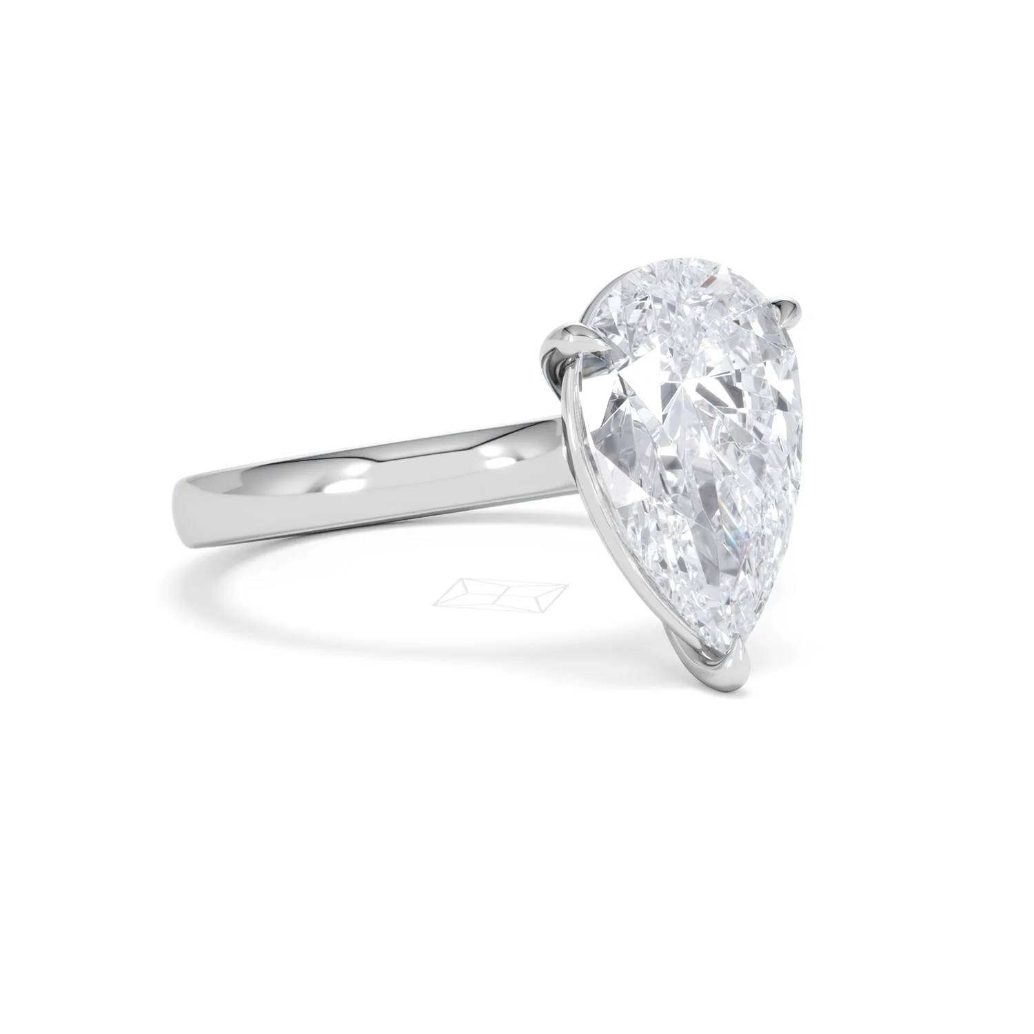 Amora Pear 3.00ct Lab Diamond Engagement Ring G/VS Set in Platinum - Image 15