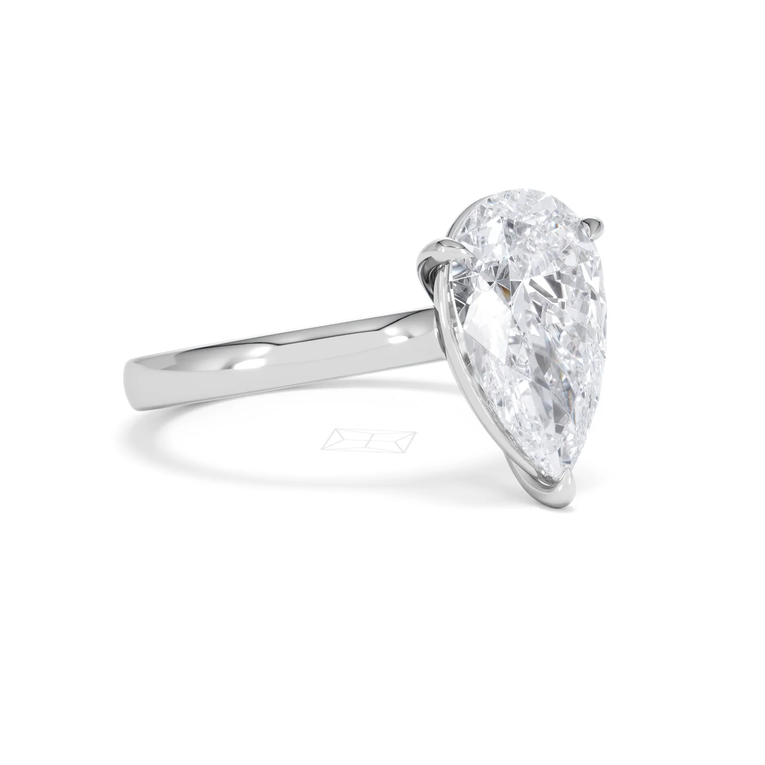 Amora Pear 3.00ct Lab Diamond Engagement Ring G/VS Set in Platinum - Image 16
