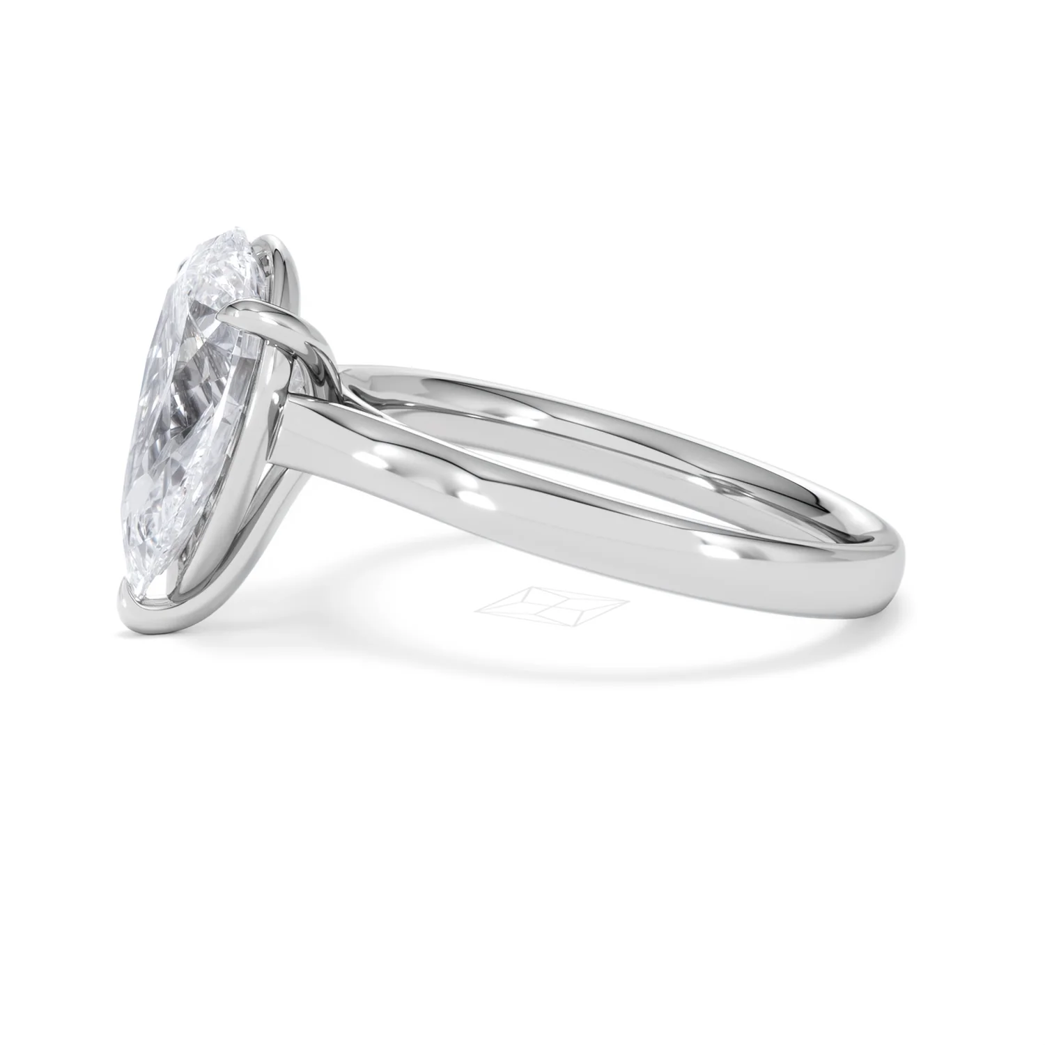 Amora Pear 3.00ct Lab Diamond Engagement Ring G/VS Set in Platinum - Image 71