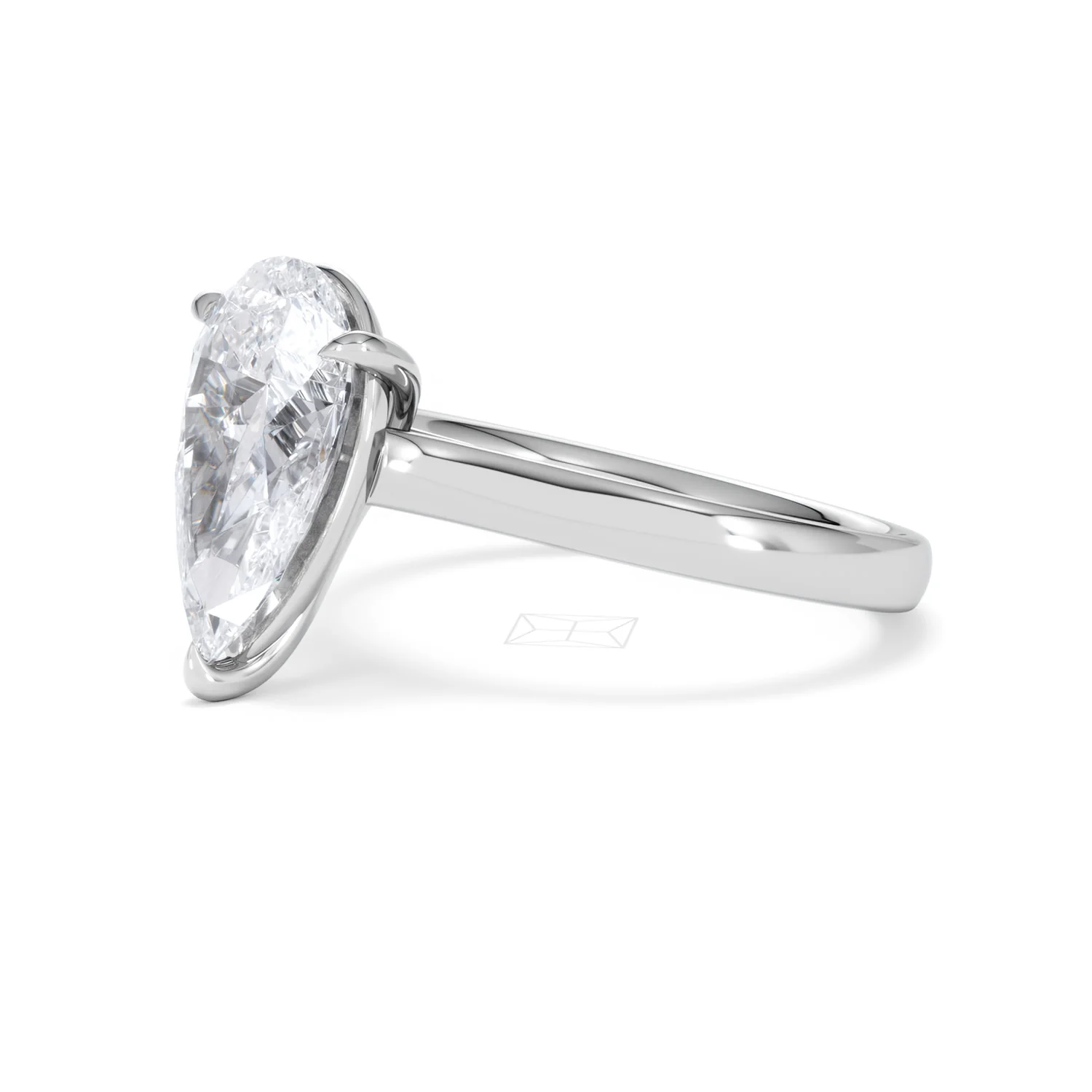 Amora Pear 3.00ct Lab Diamond Engagement Ring G/VS Set in Platinum - Image 76