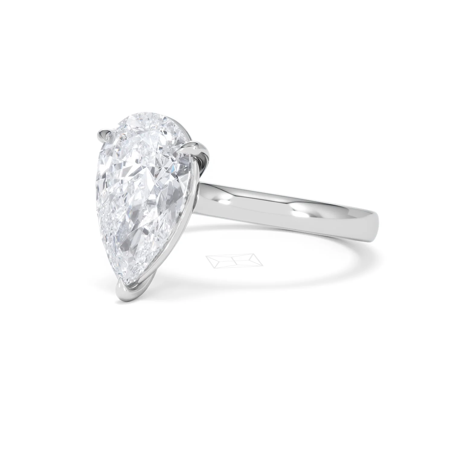 Amora Pear 3.00ct Lab Diamond Engagement Ring G/VS Set in Platinum - Image 80