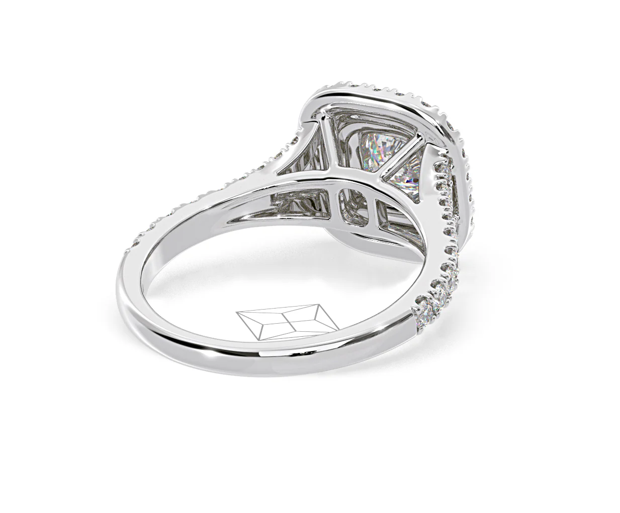 Anastasia Diamond Halo Engagement Ring 18K White Gold 1.30ct G/SI2 - Image 136