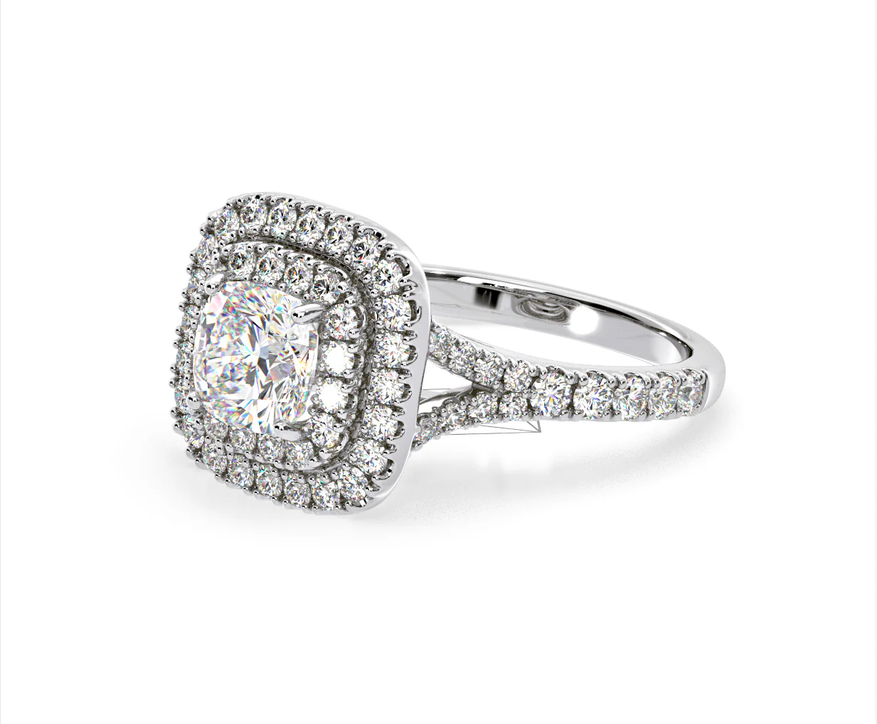 Anastasia Lab Diamond Halo Engagement Ring 18K White Gold 2.70ct F/VS1 - Image 97