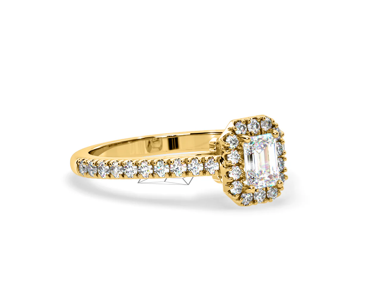 Annabelle Lab Diamond Halo Engagement Ring in 18K Gold 1ct F/VS1 - Image 159