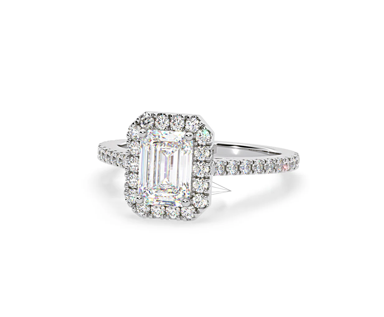 Annabelle Lab Diamond Halo Engagement Ring in Platinum 2.75ct F/VS1 - Image 10