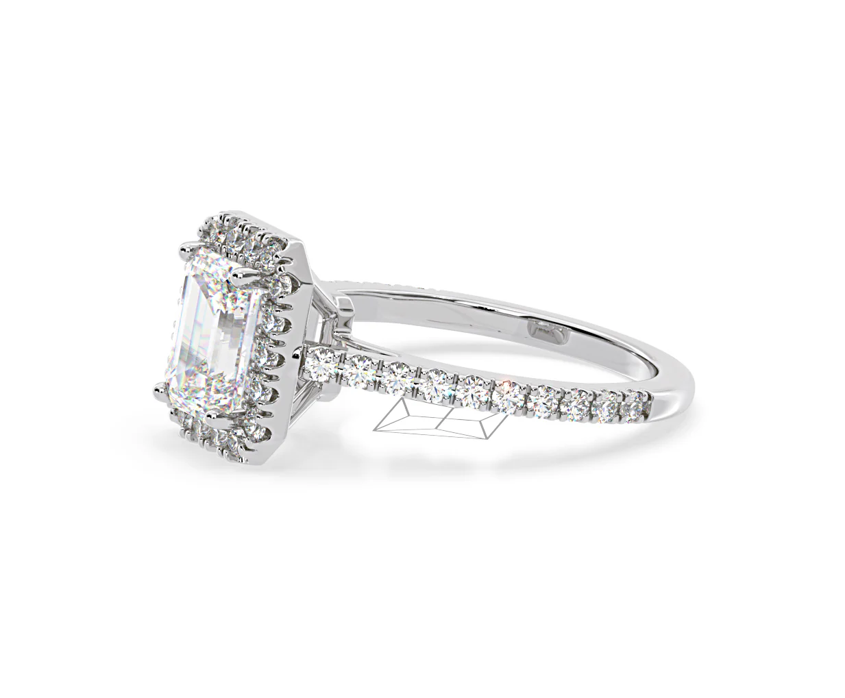 Annabelle Lab Diamond Halo Engagement Ring in Platinum 2.75ct F/VS1 - Image 100