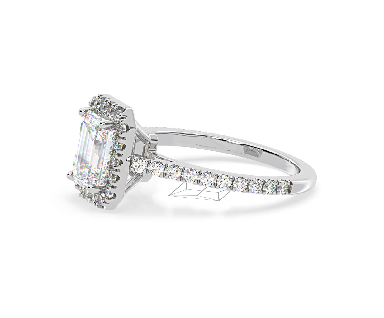 Annabelle Lab Diamond Halo Engagement Ring in Platinum 2.75ct F/VS1 - Image 101
