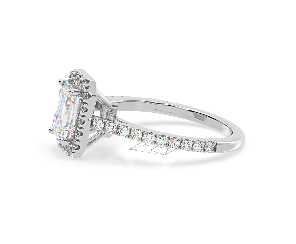 Annabelle Lab Diamond Halo Engagement Ring in Platinum 2.75ct F/VS1 - Image 103