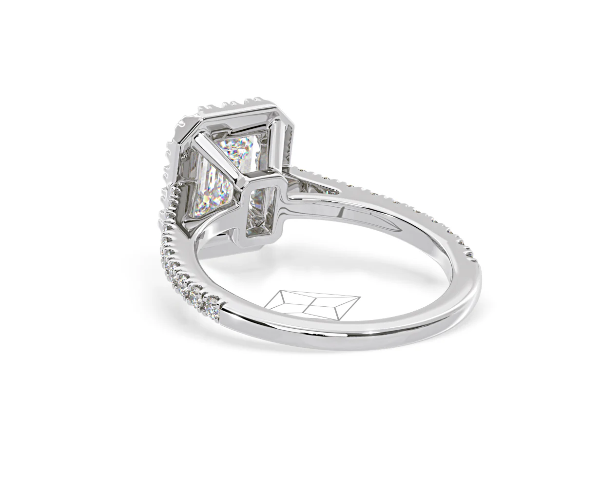Annabelle Lab Diamond Halo Engagement Ring in Platinum 2.75ct F/VS1 - Image 120