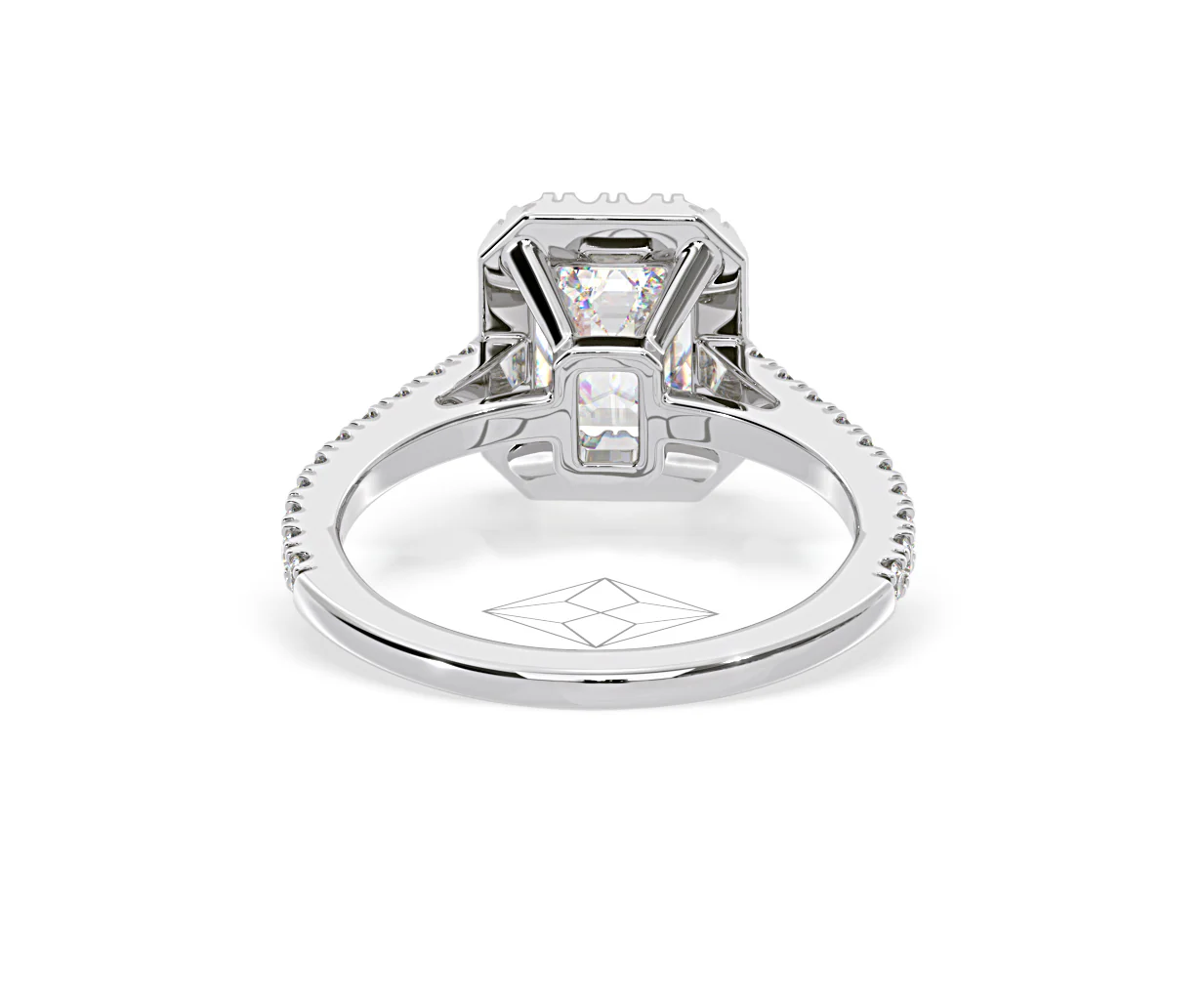 Annabelle Lab Diamond Halo Engagement Ring in Platinum 2.75ct F/VS1 - Image 127