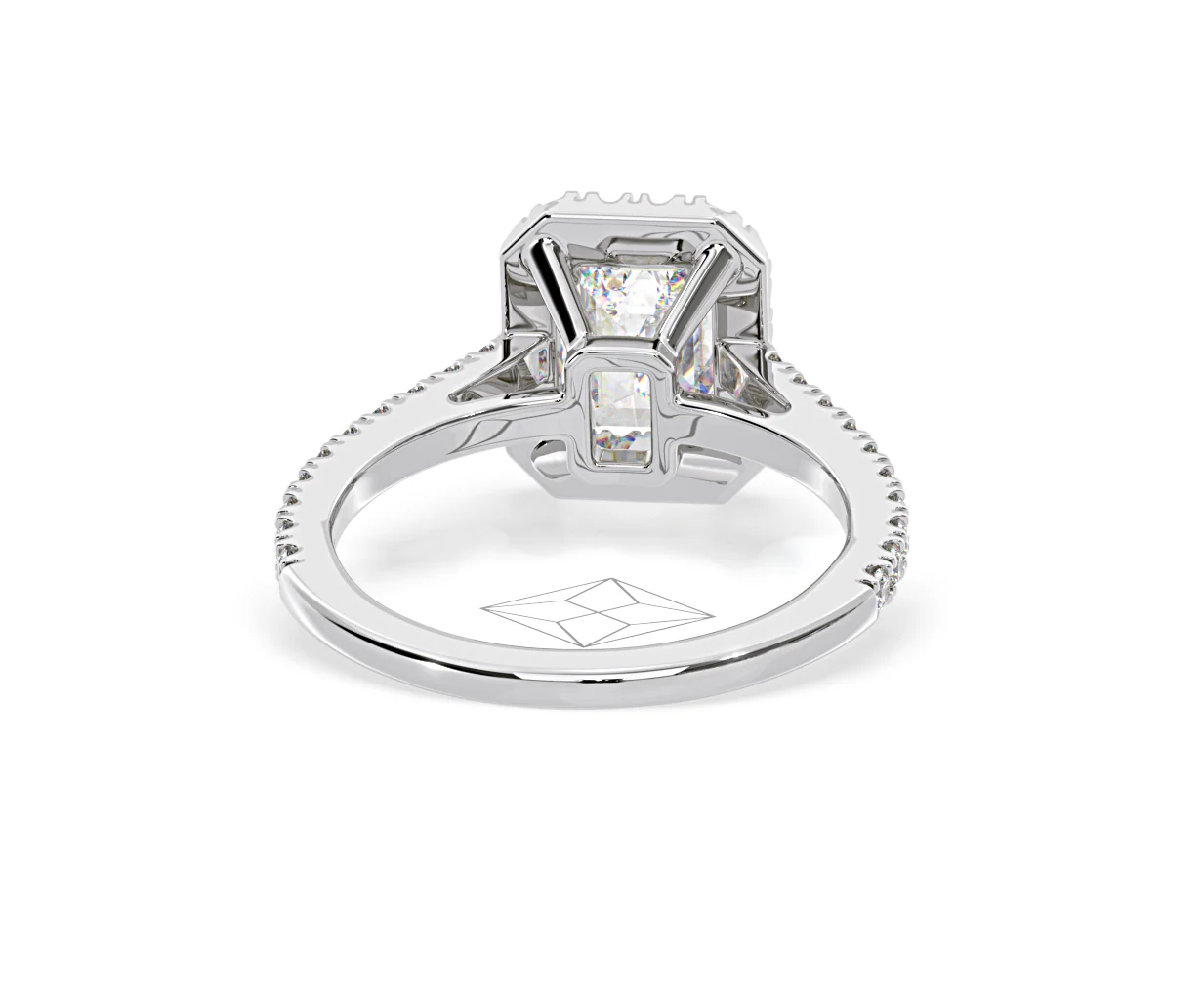 Annabelle Lab Diamond Halo Engagement Ring in Platinum 2.75ct F/VS1 - Image 128