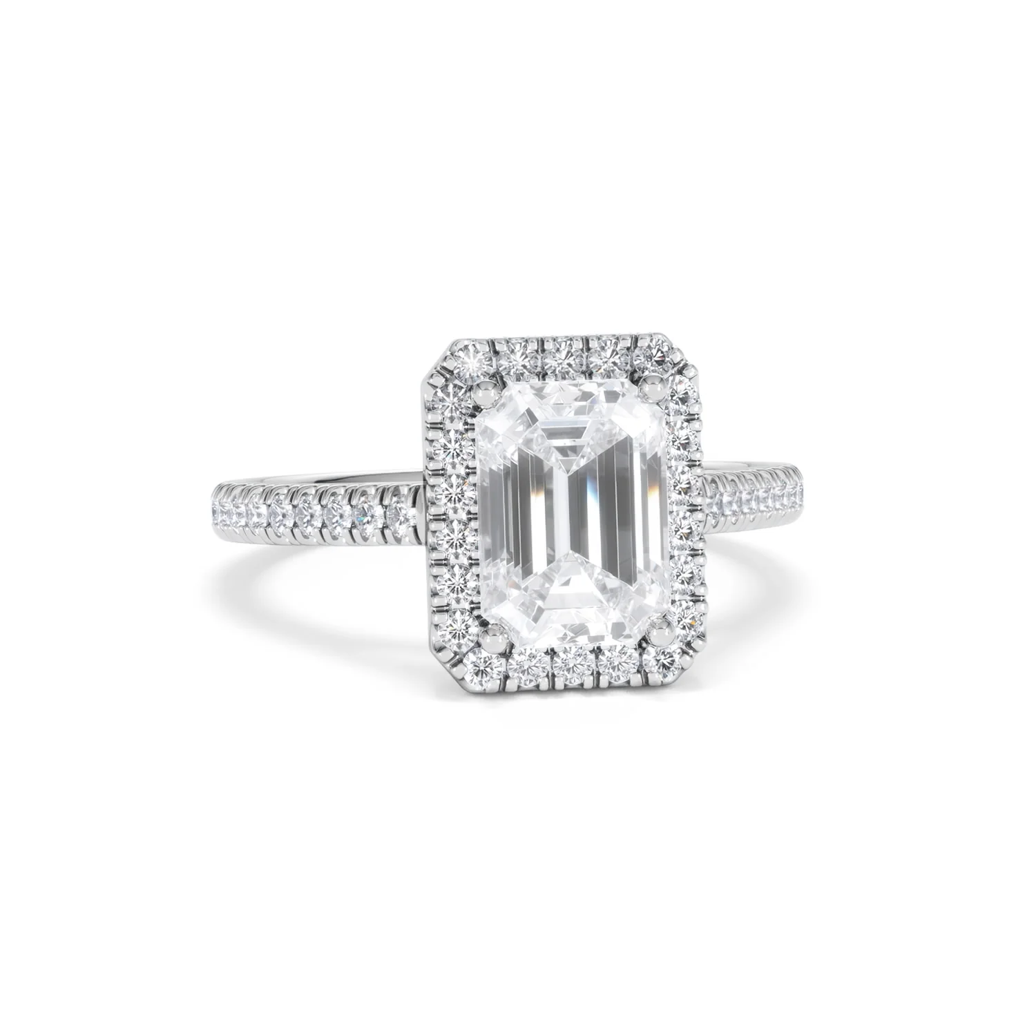 Annabelle Lab Diamond Halo Engagement Ring in Platinum 2.75ct F/VS1 - Image 13