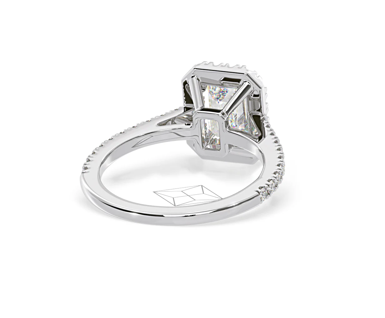 Annabelle Lab Diamond Halo Engagement Ring in Platinum 2.75ct F/VS1 - Image 131