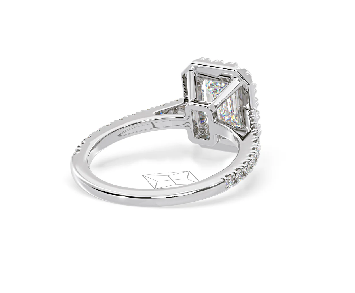 Annabelle Lab Diamond Halo Engagement Ring in Platinum 2.75ct F/VS1 - Image 133