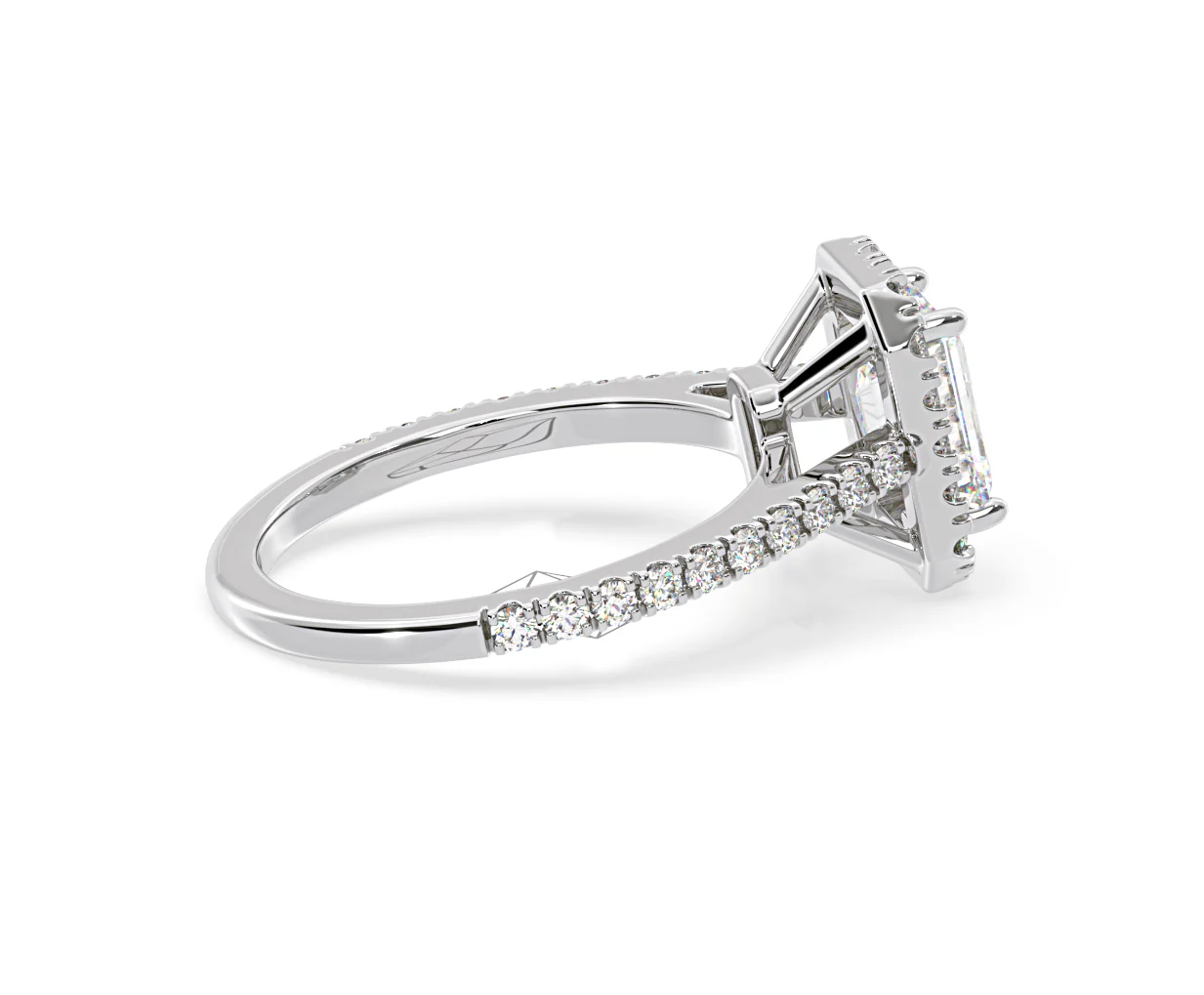 Annabelle Lab Diamond Halo Engagement Ring in Platinum 2.75ct F/VS1 - Image 143