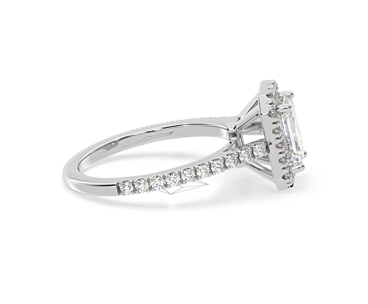 Annabelle Lab Diamond Halo Engagement Ring in Platinum 2.75ct F/VS1 - Image 147