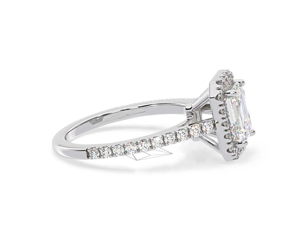 Annabelle Lab Diamond Halo Engagement Ring in Platinum 2.75ct F/VS1 - Image 149