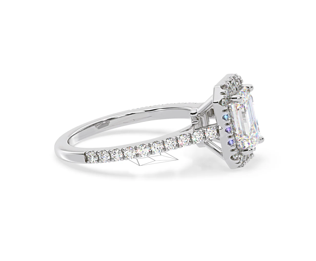 Annabelle Lab Diamond Halo Engagement Ring in Platinum 2.75ct F/VS1 - Image 150