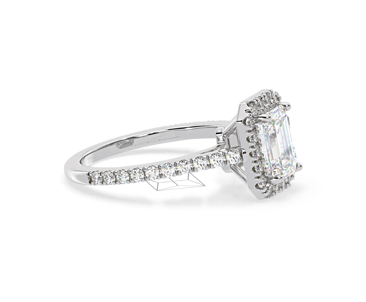Annabelle Lab Diamond Halo Engagement Ring in Platinum 2.75ct F/VS1 - Image 152