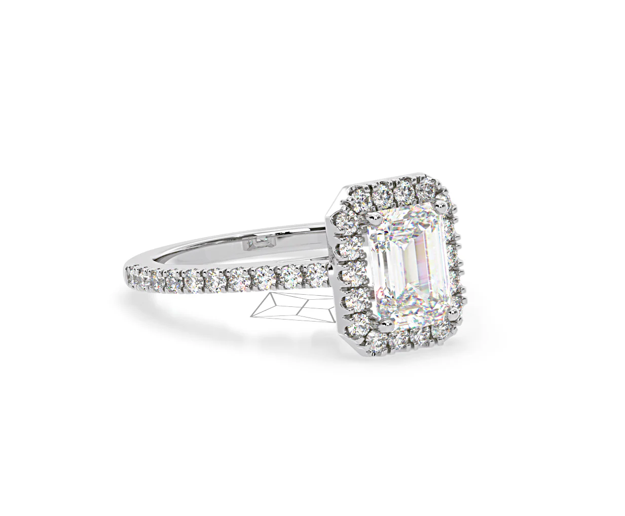 Annabelle Lab Diamond Halo Engagement Ring in Platinum 2.75ct F/VS1 - Image 159
