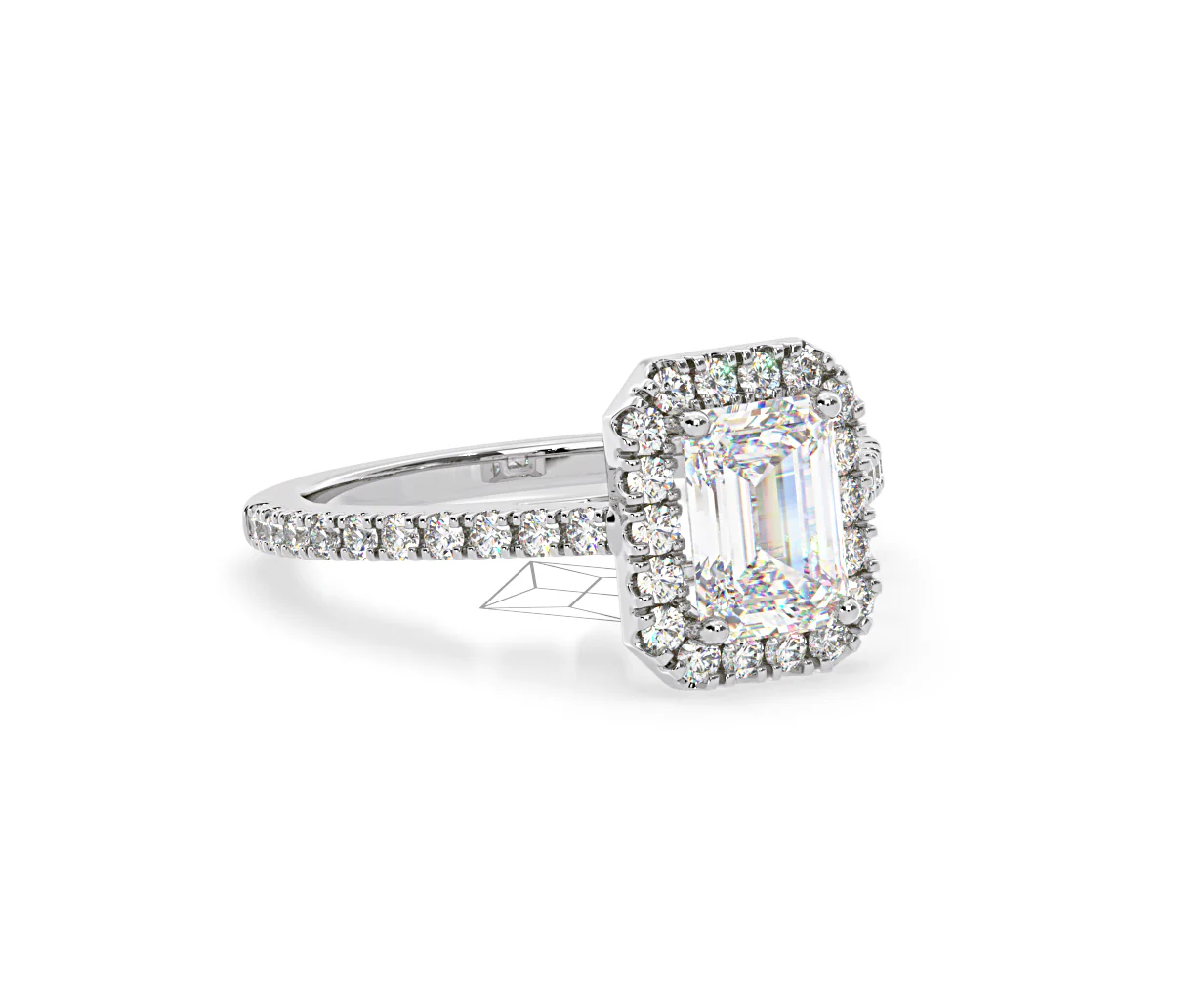 Annabelle Lab Diamond Halo Engagement Ring in Platinum 2.75ct F/VS1 - Image 160