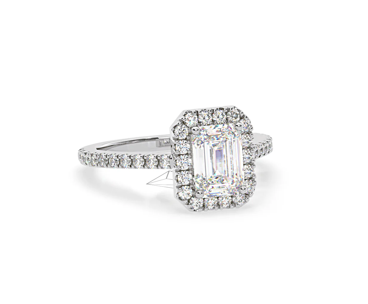 Annabelle Lab Diamond Halo Engagement Ring in Platinum 2.75ct F/VS1 - Image 162