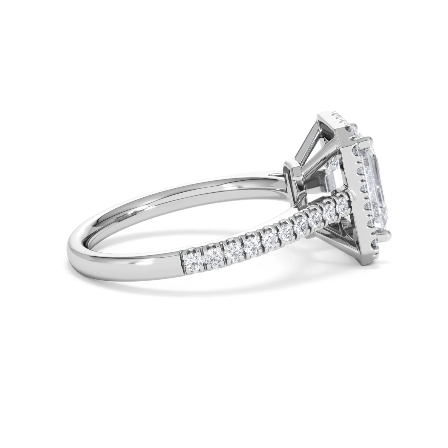 Annabelle Lab Diamond Halo Engagement Ring in Platinum 2.75ct F/VS1 - Image 33