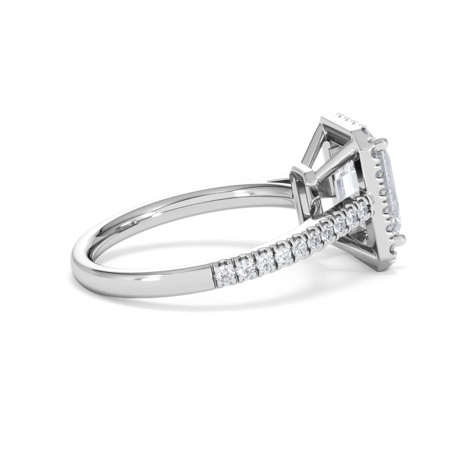 Annabelle Lab Diamond Halo Engagement Ring in Platinum 2.75ct F/VS1 - Image 35