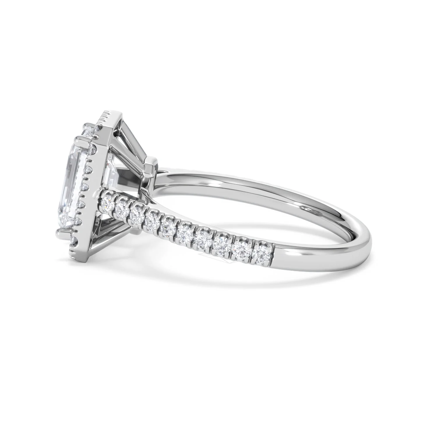 Annabelle Lab Diamond Halo Engagement Ring in Platinum 2.75ct F/VS1 - Image 70