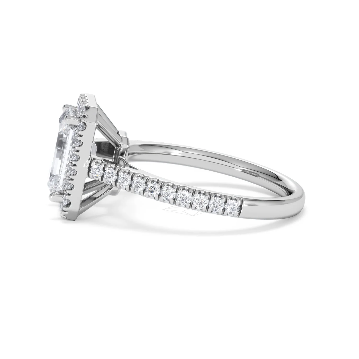 Annabelle Lab Diamond Halo Engagement Ring in Platinum 2.75ct F/VS1 - Image 72