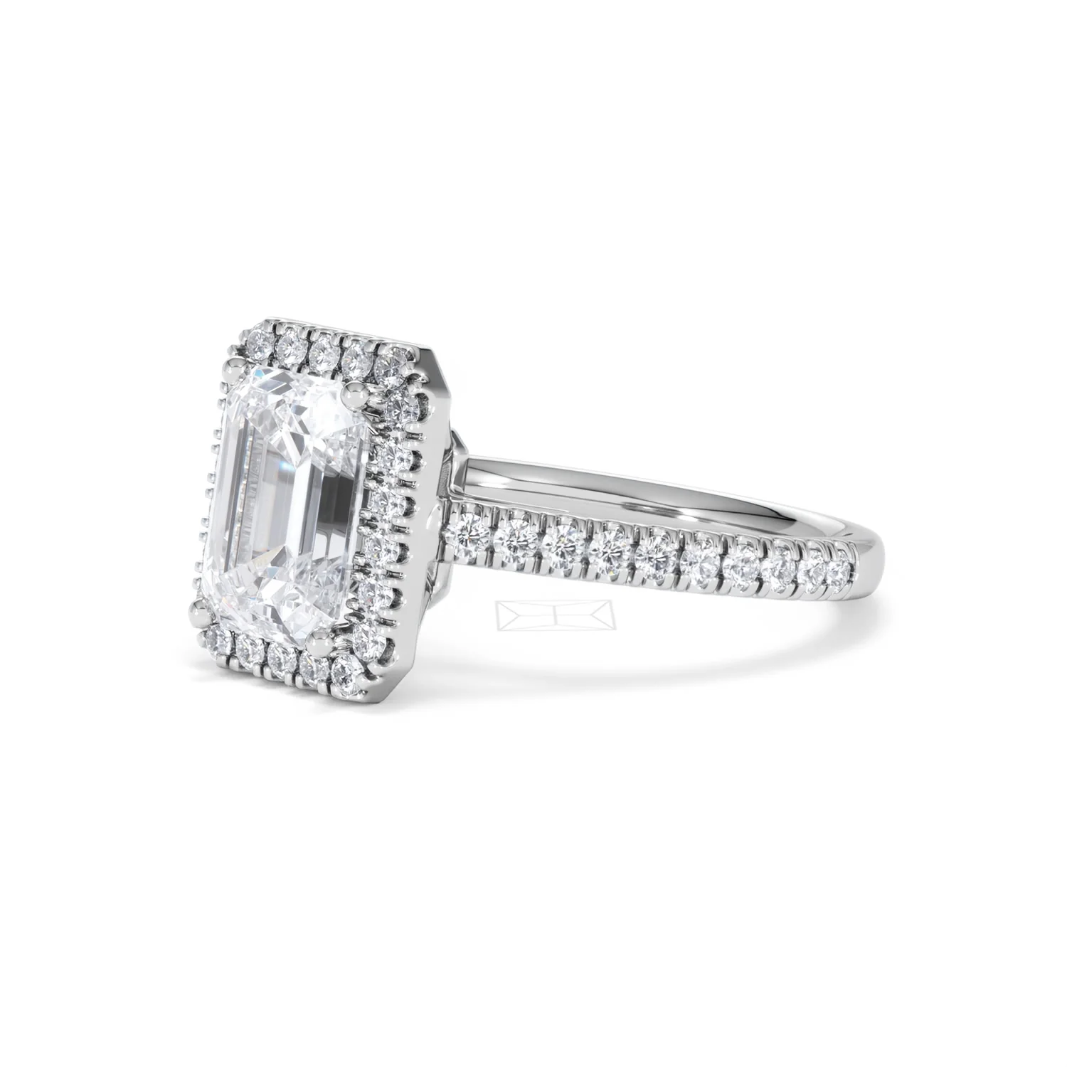 Annabelle Lab Diamond Halo Engagement Ring in Platinum 2.75ct F/VS1 - Image 81