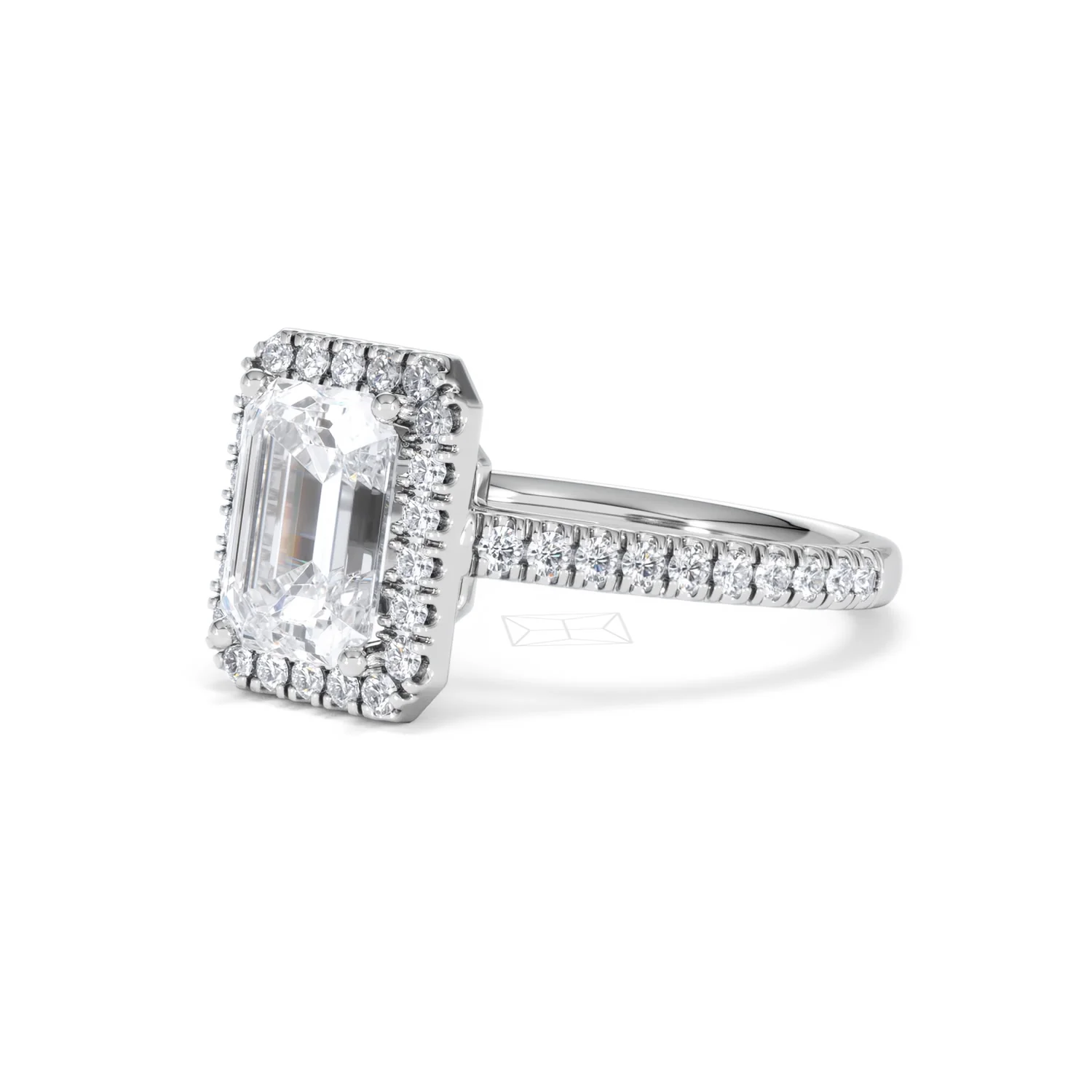 Annabelle Lab Diamond Halo Engagement Ring in Platinum 2.75ct F/VS1 - Image 82