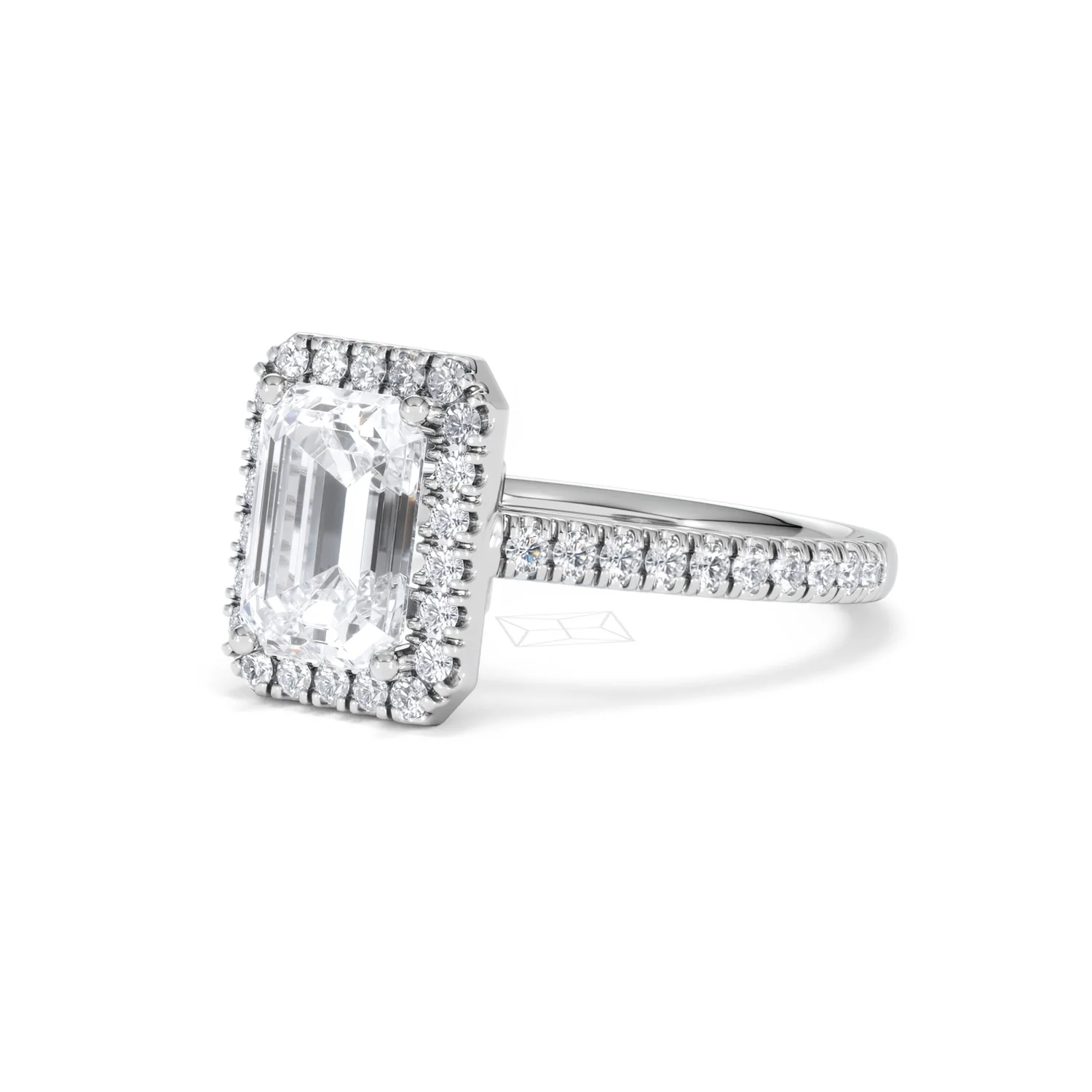 Annabelle Lab Diamond Halo Engagement Ring in Platinum 2.75ct F/VS1 - Image 83