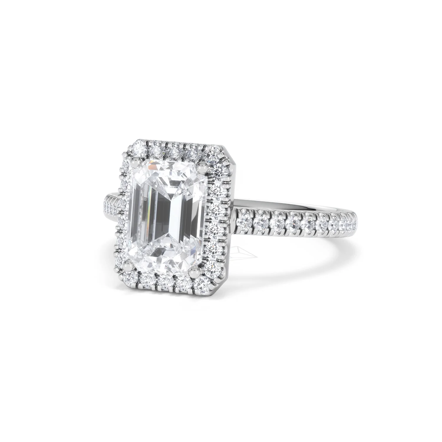 Annabelle Lab Diamond Halo Engagement Ring in Platinum 2.75ct F/VS1 - Image 86