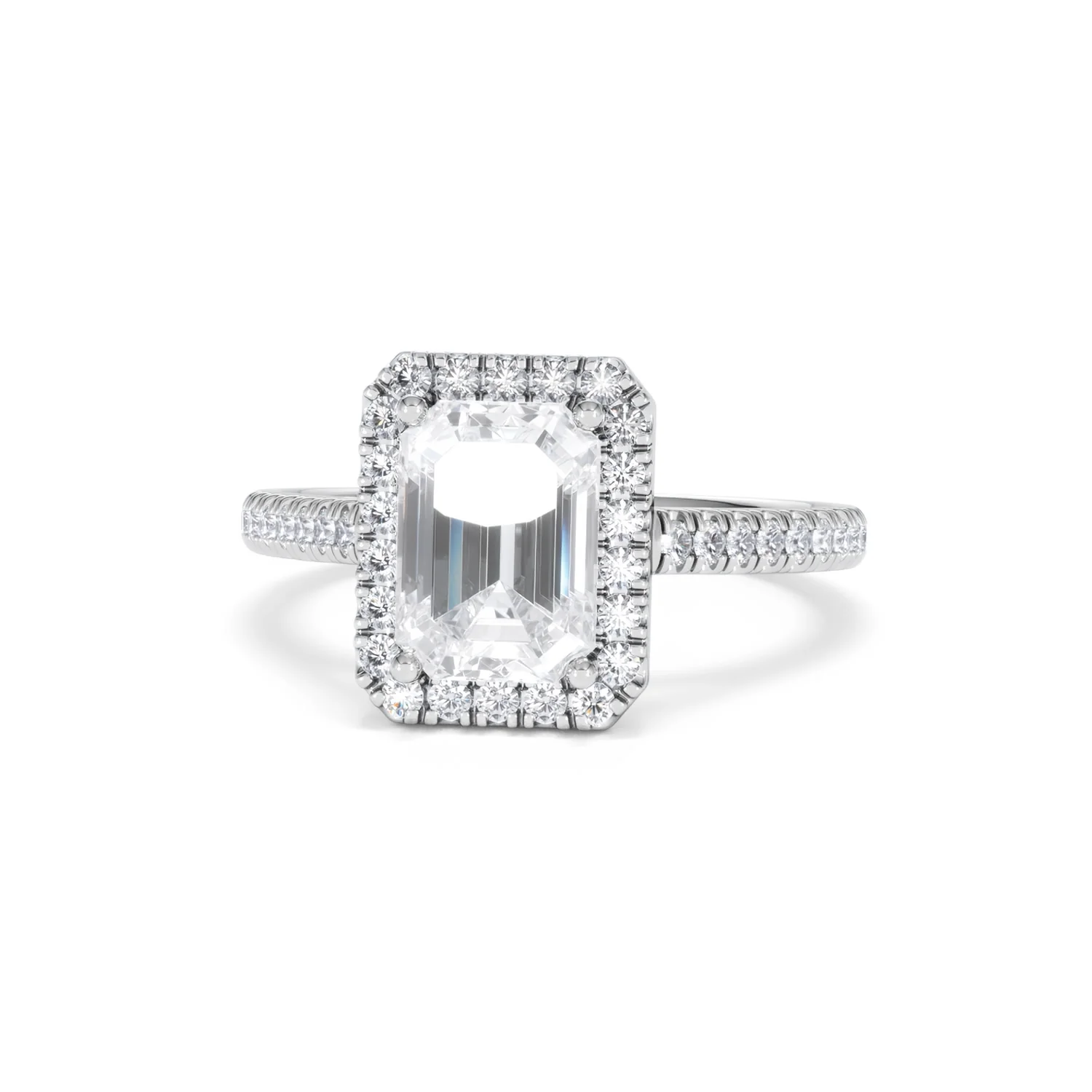 Annabelle Lab Diamond Halo Engagement Ring in Platinum 2.75ct F/VS1 - Image 89