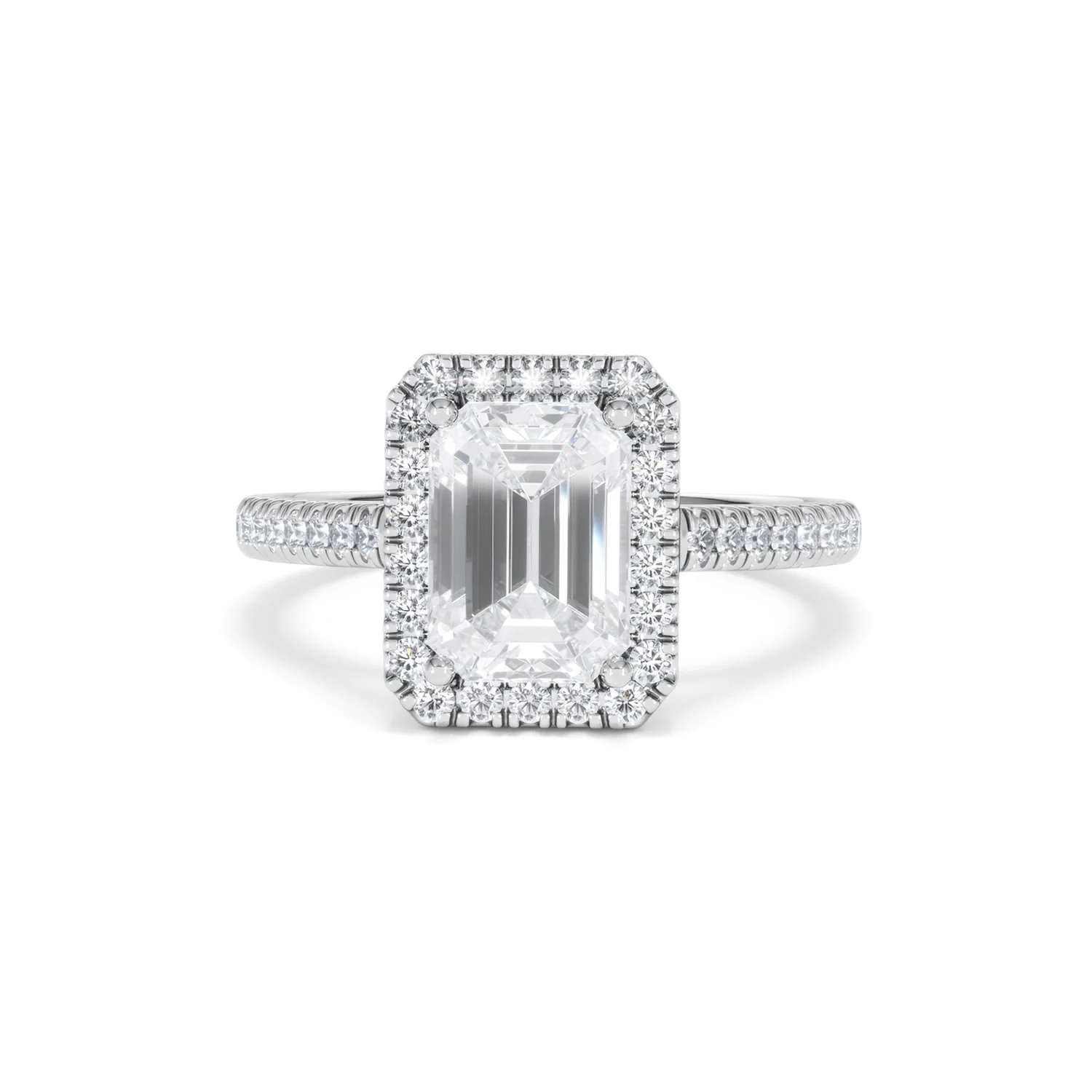 Annabelle Lab Diamond Halo Engagement Ring in Platinum 2.75ct F/VS1 - Image 90