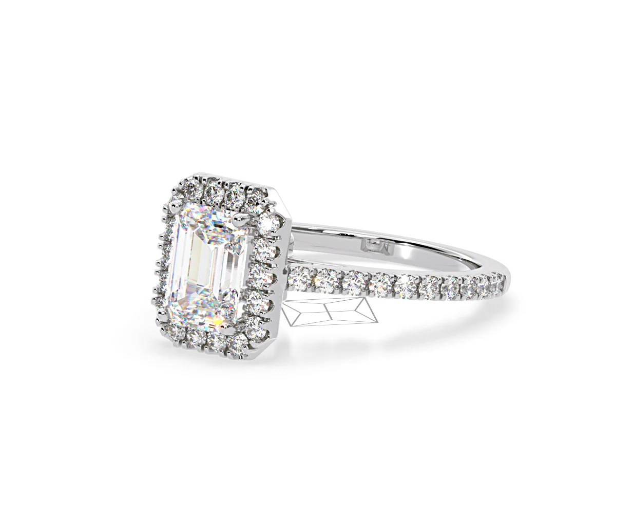 Annabelle Lab Diamond Halo Engagement Ring in Platinum 2.75ct F/VS1 - Image 95