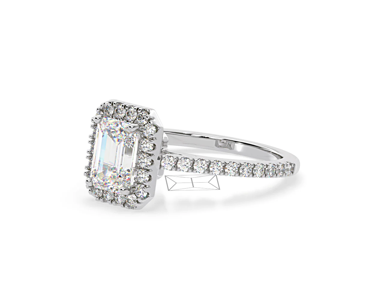 Annabelle Lab Diamond Halo Engagement Ring in Platinum 2.75ct F/VS1 - Image 96
