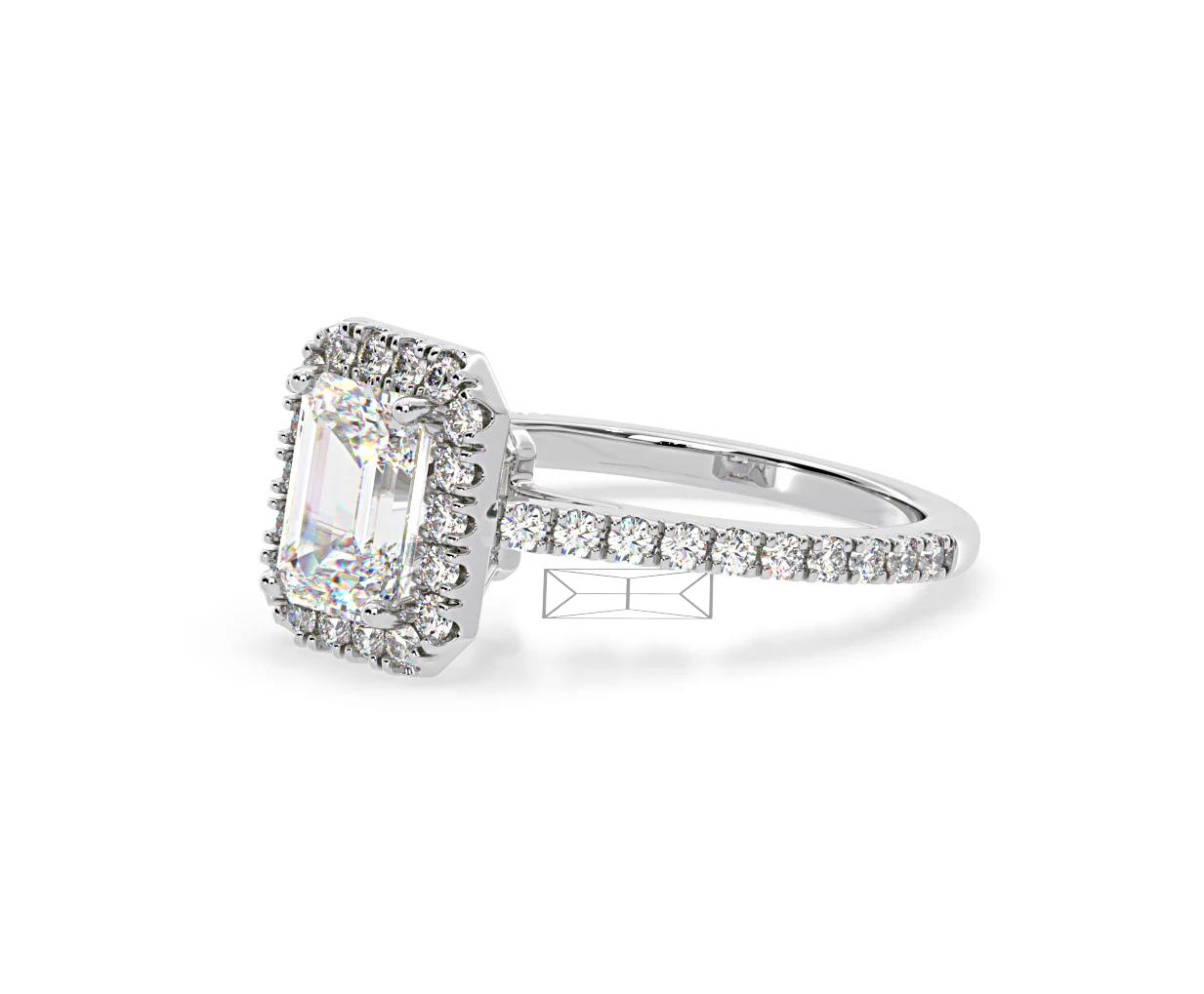 Annabelle Lab Diamond Halo Engagement Ring in Platinum 2.75ct F/VS1 - Image 97